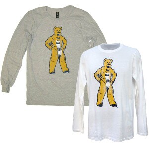 gray & white long sleeve t-shirts with distressed screened Penn State Nittany Lion Mascots